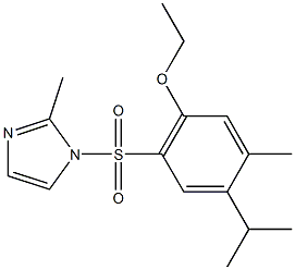 ethyl 4-isopropyl-5-methyl-2-[(2-methyl-1H-imidazol-1-yl)sulfonyl]phenyl ether Struktur