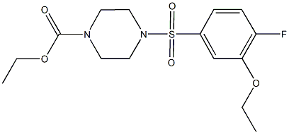 ethyl 4-[(3-ethoxy-4-fluorophenyl)sulfonyl]-1-piperazinecarboxylate Struktur