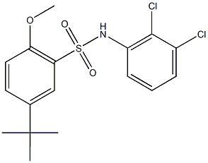 5-tert-butyl-N-(2,3-dichlorophenyl)-2-methoxybenzenesulfonamide Struktur