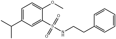 5-isopropyl-2-methoxy-N-(2-phenylethyl)benzenesulfonamide Struktur