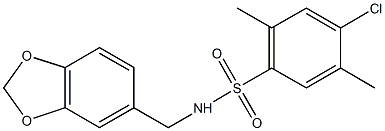 N-(1,3-benzodioxol-5-ylmethyl)-4-chloro-2,5-dimethylbenzenesulfonamide Struktur