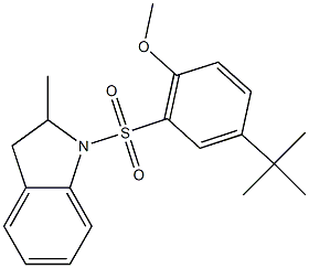 4-tert-butyl-2-[(2-methyl-2,3-dihydro-1H-indol-1-yl)sulfonyl]phenyl methyl ether Struktur