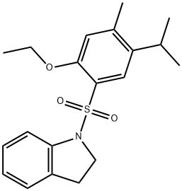 2-(2,3-dihydro-1H-indol-1-ylsulfonyl)-4-isopropyl-5-methylphenyl ethyl ether Struktur