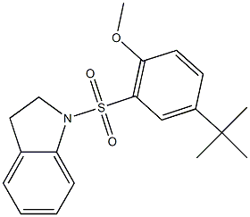 4-tert-butyl-2-(2,3-dihydro-1H-indol-1-ylsulfonyl)phenyl methyl ether Struktur