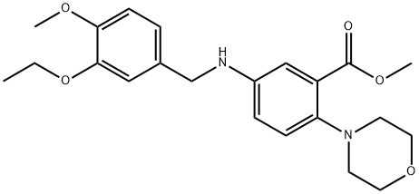 methyl 5-[(3-ethoxy-4-methoxybenzyl)amino]-2-(4-morpholinyl)benzoate Struktur