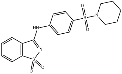 N-(1,1-dioxido-1,2-benzisothiazol-3-yl)-N-[4-(1-piperidinylsulfonyl)phenyl]amine Struktur