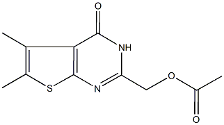 (5,6-dimethyl-4-oxo-3,4-dihydrothieno[2,3-d]pyrimidin-2-yl)methyl acetate Struktur