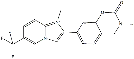 3-[1-methyl-6-(trifluoromethyl)imidazo[1,2-a]pyridin-1-ium-2-yl]phenyl dimethylcarbamate Struktur