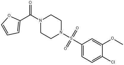 1-[(4-chloro-3-methoxyphenyl)sulfonyl]-4-(2-furoyl)piperazine Struktur