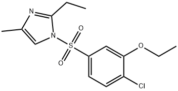 2-chloro-5-[(2-ethyl-4-methyl-1H-imidazol-1-yl)sulfonyl]phenyl ethyl ether Struktur