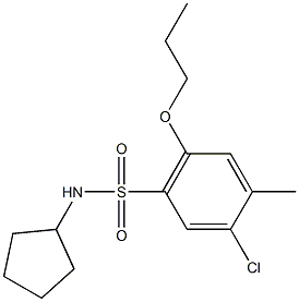 5-chloro-N-cyclopentyl-4-methyl-2-propoxybenzenesulfonamide Struktur