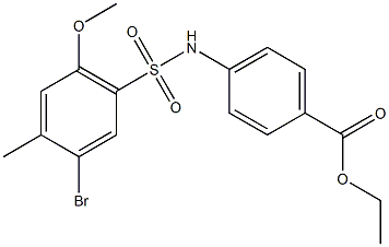 ethyl 4-{[(5-bromo-2-methoxy-4-methylphenyl)sulfonyl]amino}benzoate Struktur