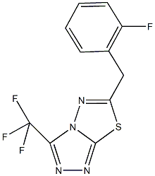 6-(2-fluorobenzyl)-3-(trifluoromethyl)[1,2,4]triazolo[3,4-b][1,3,4]thiadiazole Struktur