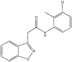 2-(1,2-benzisoxazol-3-yl)-N-(3-chloro-2-methylphenyl)acetamide Struktur