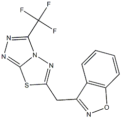 3-{[3-(trifluoromethyl)[1,2,4]triazolo[3,4-b][1,3,4]thiadiazol-6-yl]methyl}-1,2-benzisoxazole Struktur