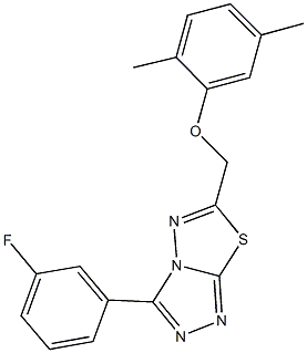 2,5-dimethylphenyl [3-(3-fluorophenyl)[1,2,4]triazolo[3,4-b][1,3,4]thiadiazol-6-yl]methyl ether Struktur