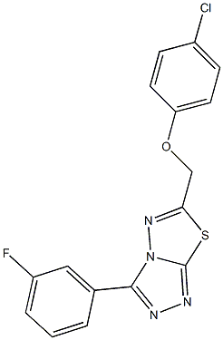 6-[(4-chlorophenoxy)methyl]-3-(3-fluorophenyl)[1,2,4]triazolo[3,4-b][1,3,4]thiadiazole Struktur