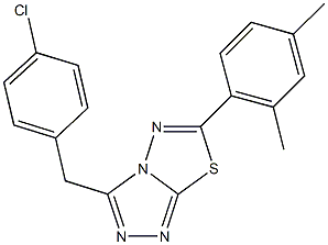 3-(4-chlorobenzyl)-6-(2,4-dimethylphenyl)[1,2,4]triazolo[3,4-b][1,3,4]thiadiazole Struktur