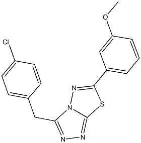 3-[3-(4-chlorobenzyl)[1,2,4]triazolo[3,4-b][1,3,4]thiadiazol-6-yl]phenyl methyl ether Struktur