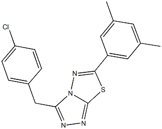 3-(4-chlorobenzyl)-6-(3,5-dimethylphenyl)[1,2,4]triazolo[3,4-b][1,3,4]thiadiazole Struktur