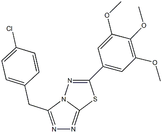 3-(4-chlorobenzyl)-6-(3,4,5-trimethoxyphenyl)[1,2,4]triazolo[3,4-b][1,3,4]thiadiazole Struktur