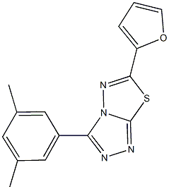 3-(3,5-dimethylphenyl)-6-(2-furyl)[1,2,4]triazolo[3,4-b][1,3,4]thiadiazole Struktur