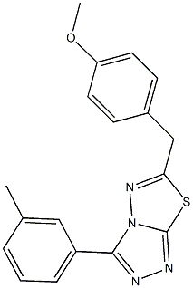 methyl 4-{[3-(3-methylphenyl)[1,2,4]triazolo[3,4-b][1,3,4]thiadiazol-6-yl]methyl}phenyl ether Struktur