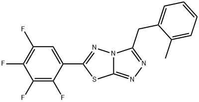 3-(2-methylbenzyl)-6-(2,3,4,5-tetrafluorophenyl)[1,2,4]triazolo[3,4-b][1,3,4]thiadiazole Struktur