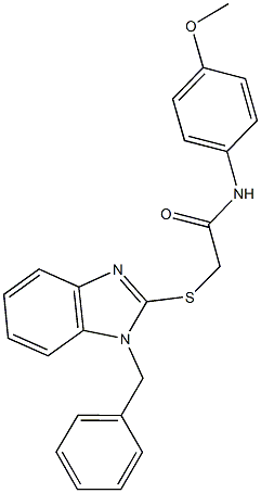 2-[(1-benzyl-1H-benzimidazol-2-yl)sulfanyl]-N-(4-methoxyphenyl)acetamide Struktur