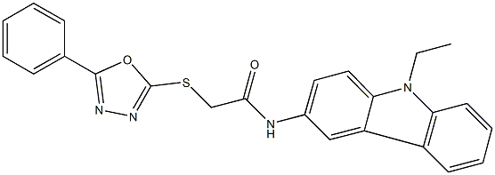 N-(9-ethyl-9H-carbazol-3-yl)-2-[(5-phenyl-1,3,4-oxadiazol-2-yl)sulfanyl]acetamide Struktur