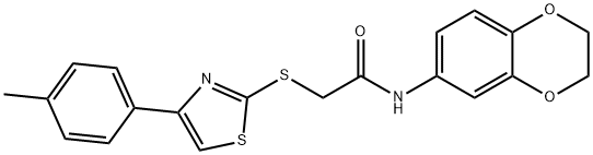 N-(2,3-dihydro-1,4-benzodioxin-6-yl)-2-{[4-(4-methylphenyl)-1,3-thiazol-2-yl]sulfanyl}acetamide Struktur