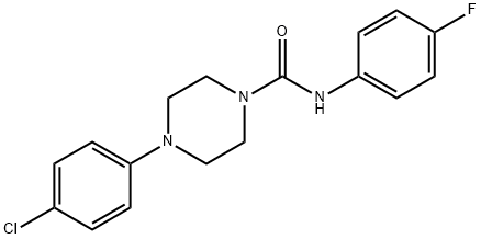 4-(4-chlorophenyl)-N-(4-fluorophenyl)-1-piperazinecarboxamide Struktur