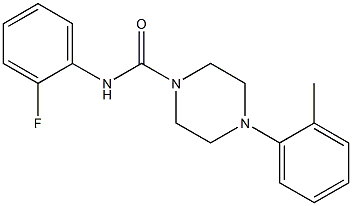 N-(2-fluorophenyl)-4-(2-methylphenyl)-1-piperazinecarboxamide Struktur