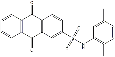 N-(2,5-dimethylphenyl)-9,10-dioxo-9,10-dihydro-2-anthracenesulfonamide Struktur