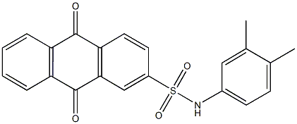 N-(3,4-dimethylphenyl)-9,10-dioxo-9,10-dihydro-2-anthracenesulfonamide Struktur