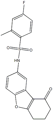 4-fluoro-2-methyl-N-(9-oxo-6,7,8,9-tetrahydrodibenzo[b,d]furan-2-yl)benzenesulfonamide Struktur