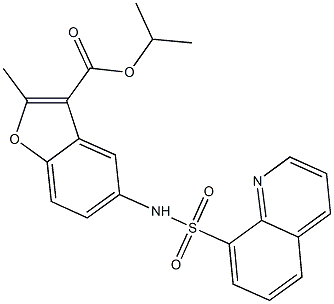 isopropyl 2-methyl-5-[(8-quinolinylsulfonyl)amino]-1-benzofuran-3-carboxylate Struktur