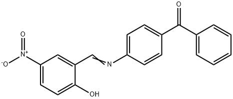 [4-({2-hydroxy-5-nitrobenzylidene}amino)phenyl](phenyl)methanone Struktur