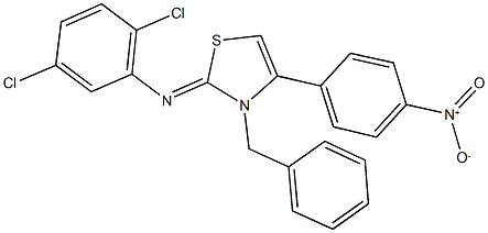 3-benzyl-2-[(2,5-dichlorophenyl)imino]-4-{4-nitrophenyl}-2,3-dihydro-1,3-thiazole Struktur