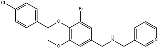 N-{3-bromo-4-[(4-chlorobenzyl)oxy]-5-methoxybenzyl}-N-(3-pyridinylmethyl)amine Struktur