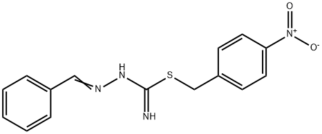 4-nitrobenzyl N'-benzylidenehydrazonothiocarbamate Struktur