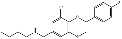 N-{3-bromo-4-[(4-fluorobenzyl)oxy]-5-methoxybenzyl}-N-butylamine Struktur