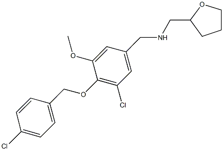 N-{3-chloro-4-[(4-chlorobenzyl)oxy]-5-methoxybenzyl}-N-(tetrahydro-2-furanylmethyl)amine Struktur