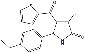 5-(4-ethylphenyl)-3-hydroxy-4-(2-thienylcarbonyl)-1,5-dihydro-2H-pyrrol-2-one Struktur