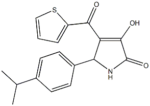 3-hydroxy-5-(4-isopropylphenyl)-4-(2-thienylcarbonyl)-1,5-dihydro-2H-pyrrol-2-one Struktur