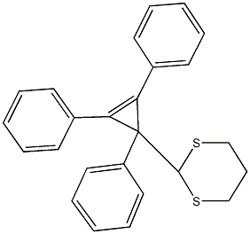 2-(1,2,3-triphenyl-2-cyclopropen-1-yl)-1,3-dithiane Struktur