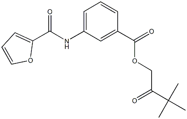 3,3-dimethyl-2-oxobutyl 3-(2-furoylamino)benzoate Struktur