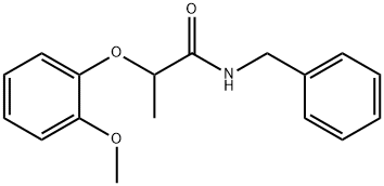 N-benzyl-2-(2-methoxyphenoxy)propanamide Struktur