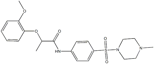 2-(2-methoxyphenoxy)-N-{4-[(4-methyl-1-piperazinyl)sulfonyl]phenyl}propanamide Struktur