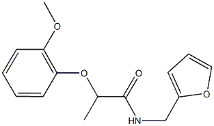 N-(2-furylmethyl)-2-(2-methoxyphenoxy)propanamide Struktur